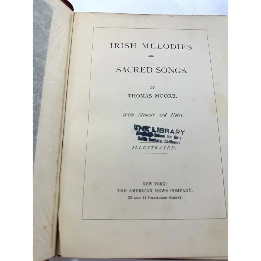 Antique Irish Melodies and Sacred Songs Thomas Moore Illustrated Victorian HC